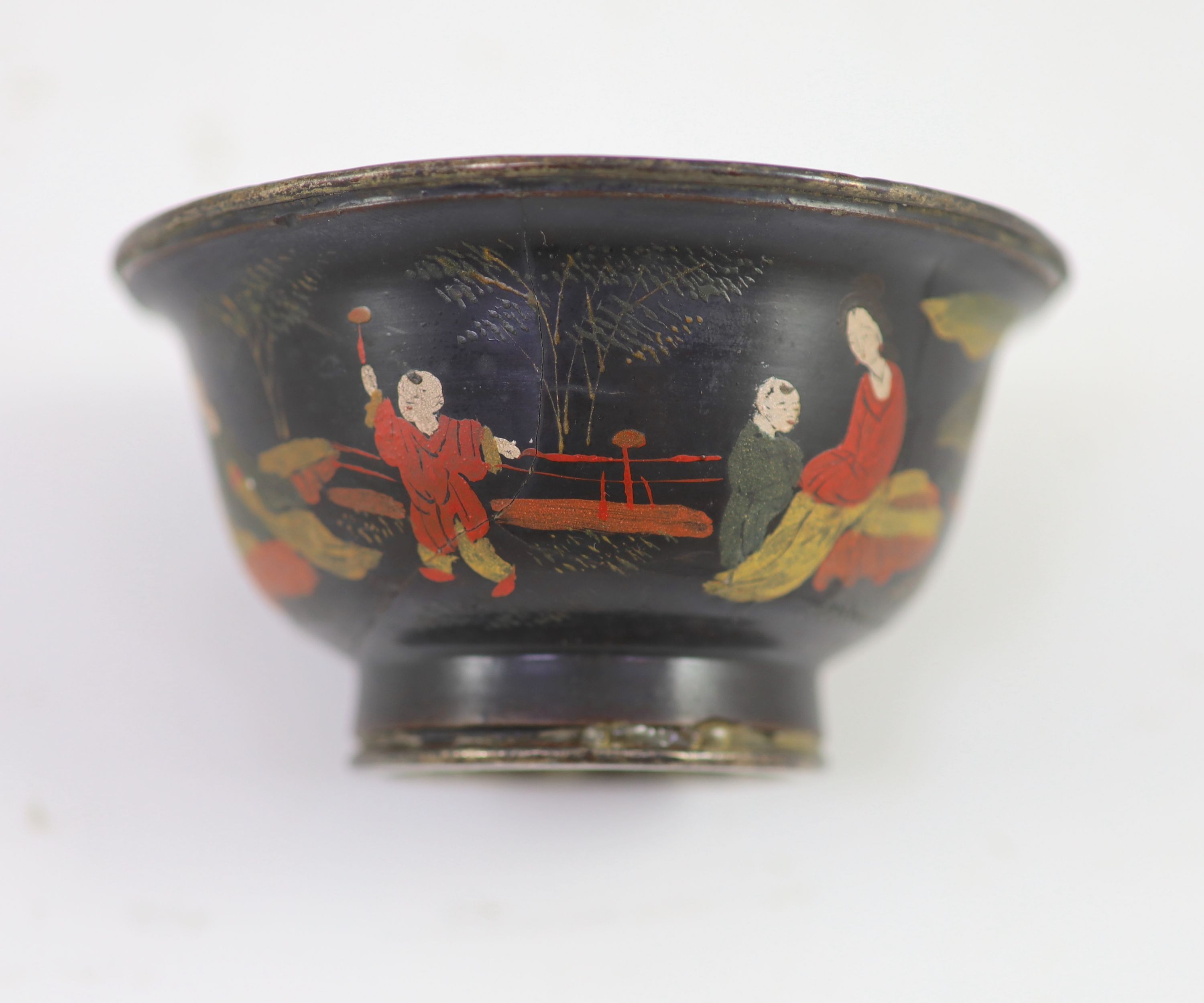 A Chinese late Ming lacquer cup and a similar dish, 17th century